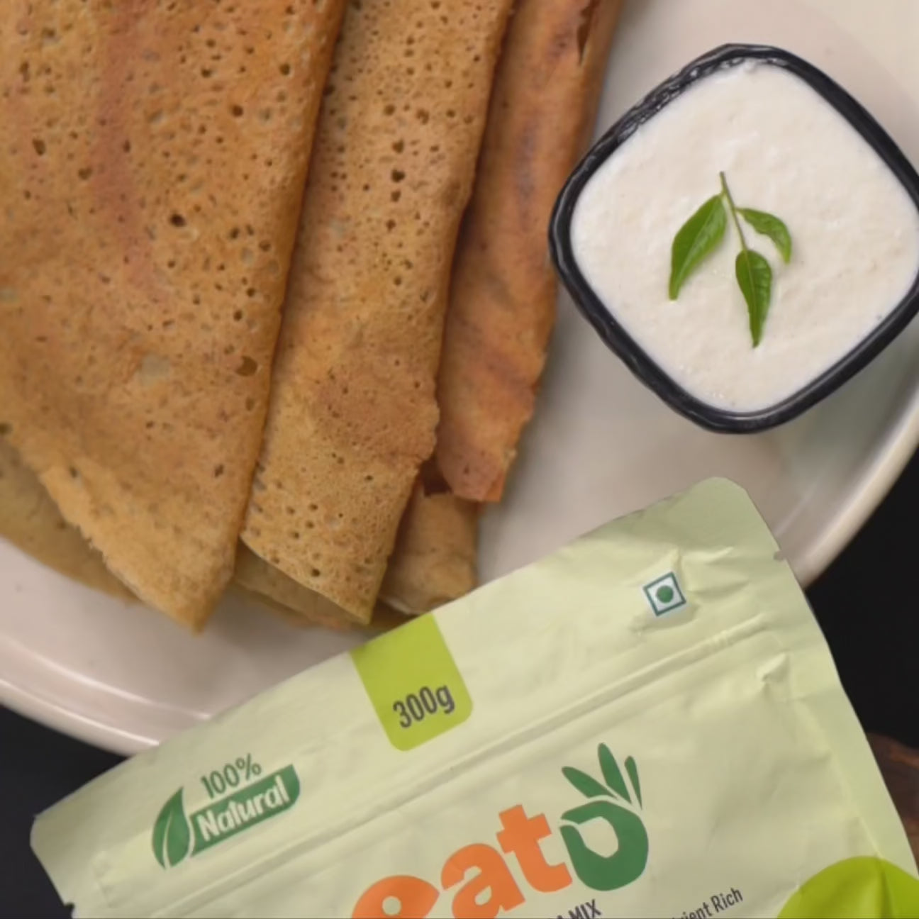 Eat5 Instant Spinach Multigrain Dosa Mix (300g) | Healthy & Ready-to-Cook South Indian Breakfast | Rich in Protein, Fibre & Micronutrients | 100% Natural, No Maida, No Preservatives | Makes 10–12 Nutritious Dosas
