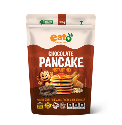 Eat5 Chocolate Pancake Instant Mix 300g | No Refined White Flour | No Refined Sugar, Preservative-Free | Rich, Soft & Fluffy Healthy Chocolate Pancakes | High Fiber & Protein-Rich | Quick & Easy Breakfast or Snack