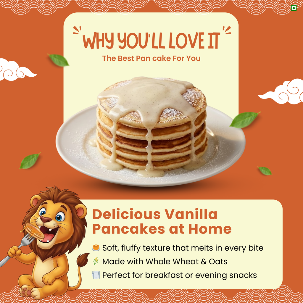 EAT5 Vanilla Pancake Instant Mix 300g | No Refined White Flour | No Refined Sugar, Preservative-Free | Wholesome, Nutritious & Fluffy Pancakes | High Fiber, Protein-Rich | Quick & Easy Breakfast or Snack