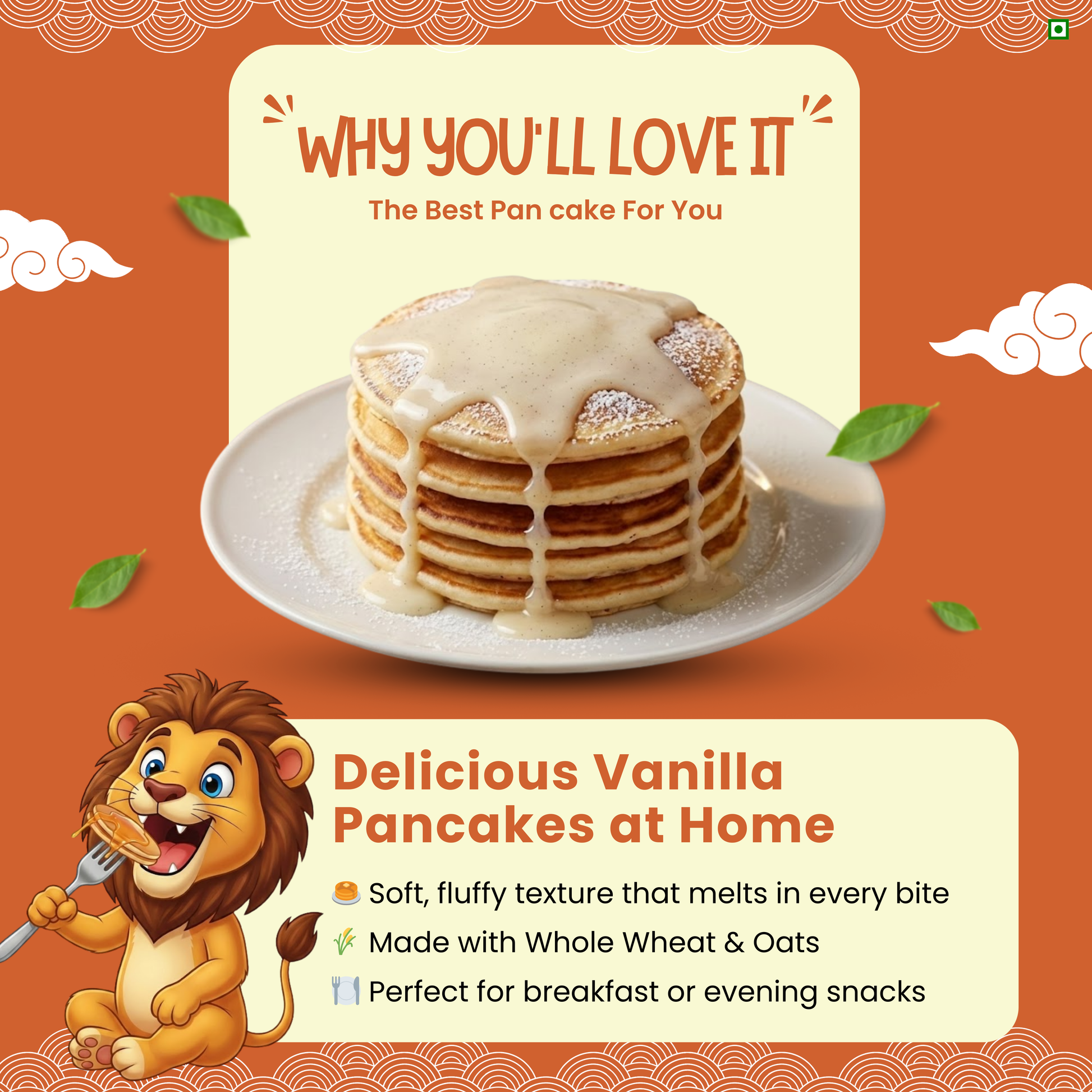 EAT5 Vanilla Pancake Instant Mix 300g | No Refined White Flour | No Refined Sugar, Preservative-Free | Wholesome, Nutritious & Fluffy Pancakes | High Fiber, Protein-Rich | Quick & Easy Breakfast or Snack